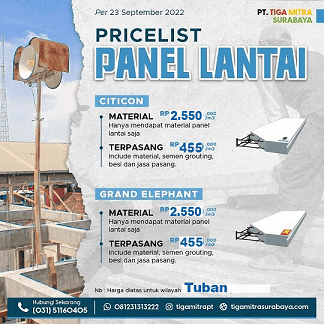 Harga Panel Lantai Tuban 2023