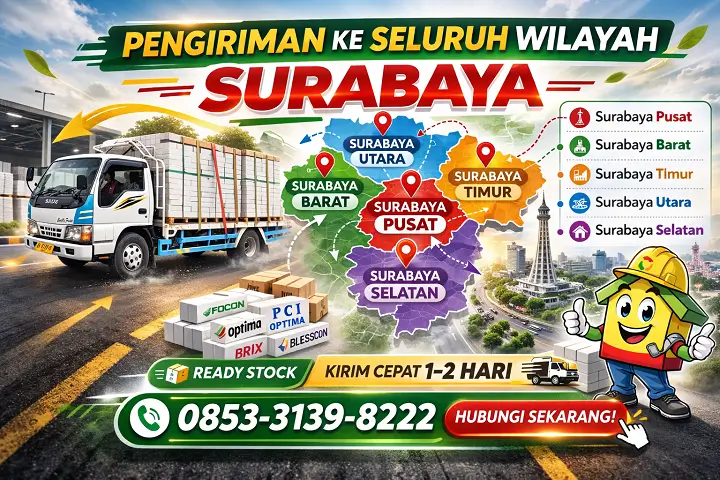Pengiriman Bata Ringan Ke Seluruh Wilayah Surabaya